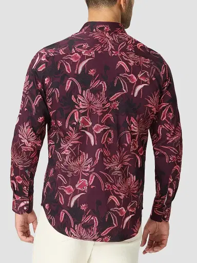 Robert Graham Men's Elmwood Floral Leaf Cotton Shirt | Thumbnail 3 Robert Graham Men's Elmwood Floral Leaf Cotton Shirt | Thumbnail 3