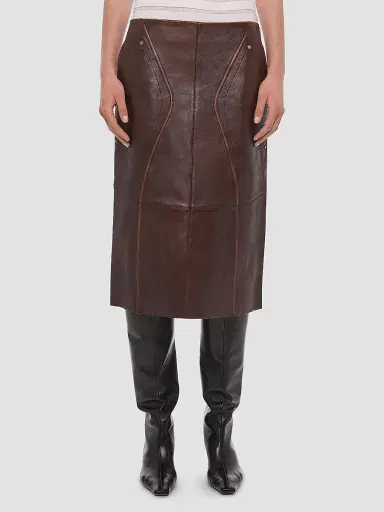 Helmut Lang Women's Leather Saddle Skirt - Saddle | Thumbnail 4 Helmut Lang Women's Leather Saddle Skirt - Saddle | Thumbnail 4