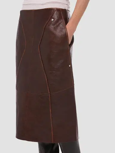 Helmut Lang Women's Leather Saddle Skirt - Saddle | Thumbnail 5 Helmut Lang Women's Leather Saddle Skirt - Saddle | Thumbnail 5