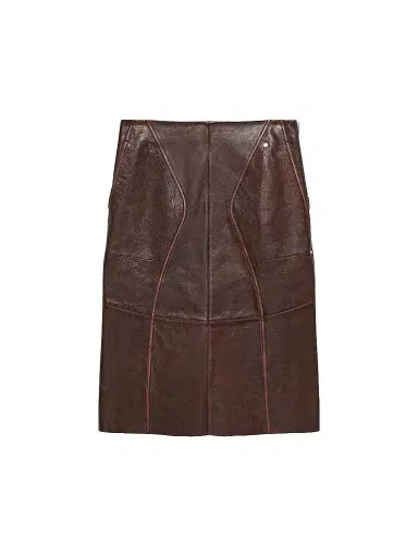Helmut Lang Women's Leather Saddle Skirt - Saddle | Thumbnail 1 Helmut Lang Women's Leather Saddle Skirt - Saddle | Thumbnail 1