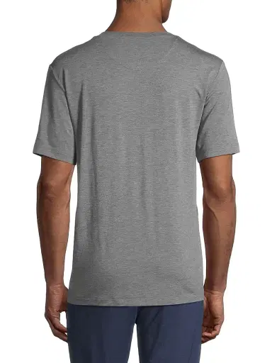 Hanro Men's Casuals Short-Sleeve V-Neck T-Shirt - Stone Melange | Thumbnail 4 Hanro Men's Casuals Short-Sleeve V-Neck T-Shirt - Stone Melange | Thumbnail 4