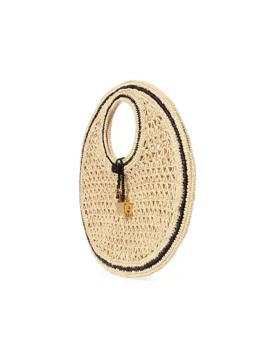 Jacquemus Women's Le Petit Rond Spiaggia Raffia Top Handle Bag - Natural Black | Thumbnail 2 Jacquemus Women's Le Petit Rond Spiaggia Raffia Top Handle Bag - Natural Black | Thumbnail 2