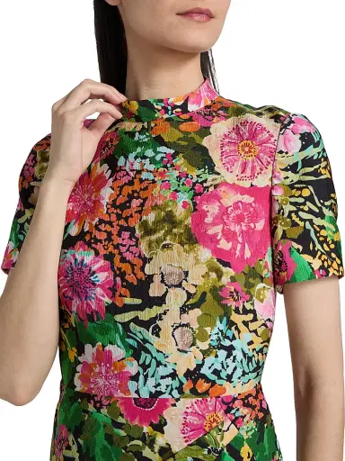 Saloni Women's Floral Draped Minidress - Aster Fuchsia | Thumbnail 6 Saloni Women's Floral Draped Minidress - Aster Fuchsia | Thumbnail 6
