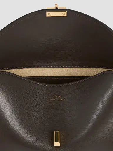 TOTEME Women's T-Lock Mini Leather Clutch - Bark | Thumbnail 3 TOTEME Women's T-Lock Mini Leather Clutch - Bark | Thumbnail 3