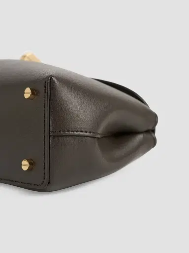 TOTEME Women's T-Lock Mini Leather Clutch - Bark | Thumbnail 5 TOTEME Women's T-Lock Mini Leather Clutch - Bark | Thumbnail 5