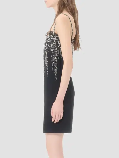 Valentino Garavani Women's Embroidered Crepe Couture Short Dress - Black | Thumbnail 4 Valentino Garavani Women's Embroidered Crepe Couture Short Dress - Black | Thumbnail 4