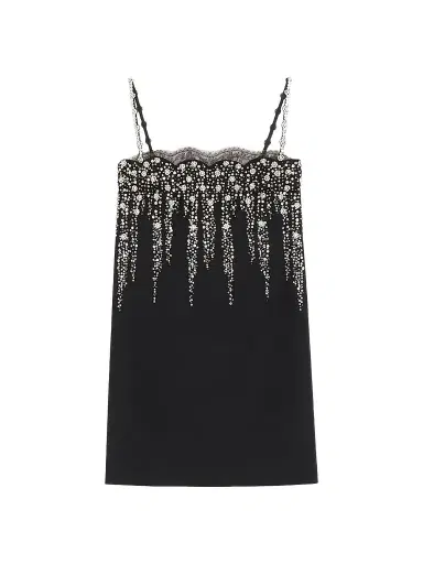 Valentino Garavani Women's Embroidered Crepe Couture Short Dress - Black | Thumbnail 1 Valentino Garavani Women's Embroidered Crepe Couture Short Dress - Black | Thumbnail 1