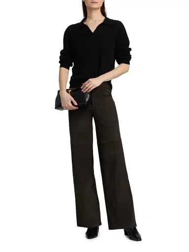 ARMA Women's Karina Suede High-Rise Wide-Leg Pants | Thumbnail 2 ARMA Women's Karina Suede High-Rise Wide-Leg Pants | Thumbnail 2