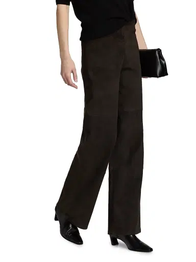 ARMA Women's Karina Suede High-Rise Wide-Leg Pants | Thumbnail 4 ARMA Women's Karina Suede High-Rise Wide-Leg Pants | Thumbnail 4