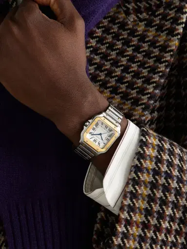 Cartier Santos de Medium Automatic 35.1mm Interchangeable 18-Karat Gold, Stainless Steel and Leather Watch, Ref. No. W2SA0016 - Men | Thumbnail 2 Cartier Santos de Medium Automatic 35.1mm Interchangeable 18-Karat Gold, Stainless Steel and Leather Watch, Ref. No. W2SA0016 - Men | Thumbnail 2