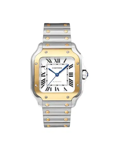 Cartier Santos de Medium Automatic 35.1mm Interchangeable 18-Karat Gold, Stainless Steel and Leather Watch, Ref. No. W2SA0016 - Men | Thumbnail 1 Cartier Santos de Medium Automatic 35.1mm Interchangeable 18-Karat Gold, Stainless Steel and Leather Watch, Ref. No. W2SA0016 - Men | Thumbnail 1