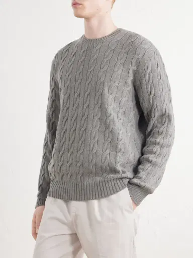 Ralph Lauren Purple Label Cashmere Cable-Knit Sweater - Men | Thumbnail 3 Ralph Lauren Purple Label Cashmere Cable-Knit Sweater - Men | Thumbnail 3