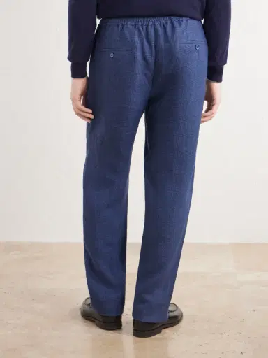 Ralph Lauren Purple Label Prince of Wales Linen Straight-Leg Pleated Drawstring Trousers - Men | Thumbnail 4 Ralph Lauren Purple Label Prince of Wales Linen Straight-Leg Pleated Drawstring Trousers - Men | Thumbnail 4