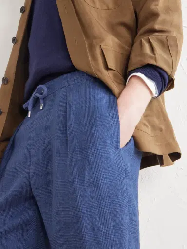 Ralph Lauren Purple Label Prince of Wales Linen Straight-Leg Pleated Drawstring Trousers - Men | Thumbnail 5 Ralph Lauren Purple Label Prince of Wales Linen Straight-Leg Pleated Drawstring Trousers - Men | Thumbnail 5