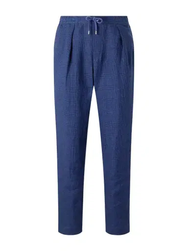 Ralph Lauren Purple Label Prince of Wales Linen Straight-Leg Pleated Drawstring Trousers - Men | Thumbnail 1 Ralph Lauren Purple Label Prince of Wales Linen Straight-Leg Pleated Drawstring Trousers - Men | Thumbnail 1