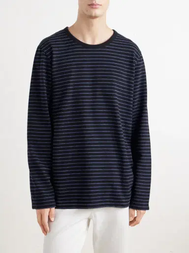 Folk Striped Cotton T-Shirt - Men | Thumbnail 3 Folk Striped Cotton T-Shirt - Men | Thumbnail 3