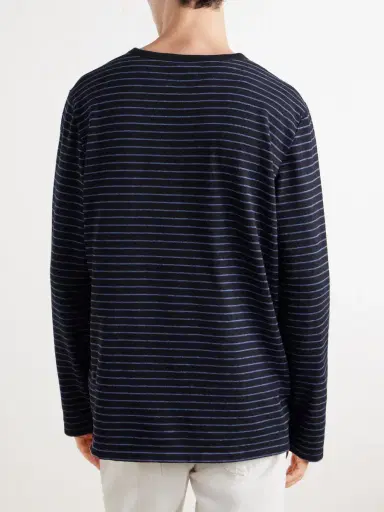 Folk Striped Cotton T-Shirt - Men | Thumbnail 4 Folk Striped Cotton T-Shirt - Men | Thumbnail 4