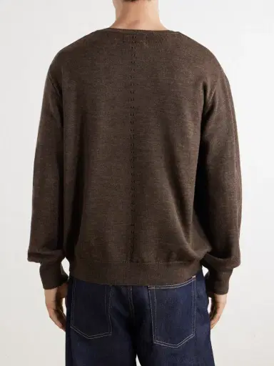 Folk Perforated Mélange Merino Wool Sweater - Men | Thumbnail 4 Folk Perforated Mélange Merino Wool Sweater - Men | Thumbnail 4