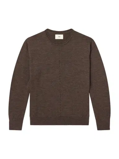 Folk Perforated Mélange Merino Wool Sweater - Men | Thumbnail 1 Folk Perforated Mélange Merino Wool Sweater - Men | Thumbnail 1