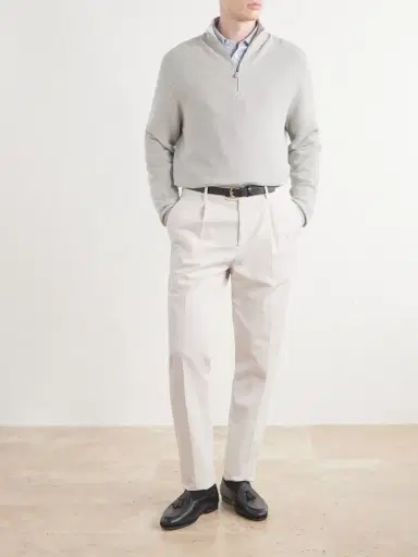 Ralph Lauren Purple Label Silk and Cotton-Blend Half-Zip Sweater - Men | Thumbnail 2 Ralph Lauren Purple Label Silk and Cotton-Blend Half-Zip Sweater - Men | Thumbnail 2
