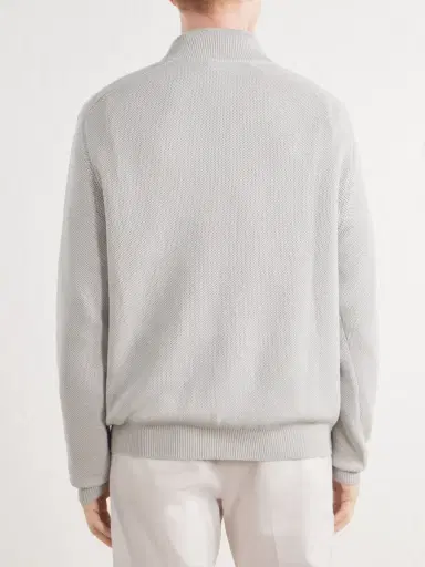 Ralph Lauren Purple Label Silk and Cotton-Blend Half-Zip Sweater - Men | Thumbnail 4 Ralph Lauren Purple Label Silk and Cotton-Blend Half-Zip Sweater - Men | Thumbnail 4
