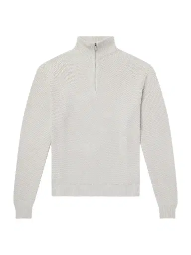 Ralph Lauren Purple Label Silk and Cotton-Blend Half-Zip Sweater - Men | Thumbnail 1 Ralph Lauren Purple Label Silk and Cotton-Blend Half-Zip Sweater - Men | Thumbnail 1