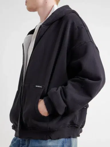 Nahmias Distressed Cotton-Jersey Zip-Up Hoodie - Men | Thumbnail 5 Nahmias Distressed Cotton-Jersey Zip-Up Hoodie - Men | Thumbnail 5