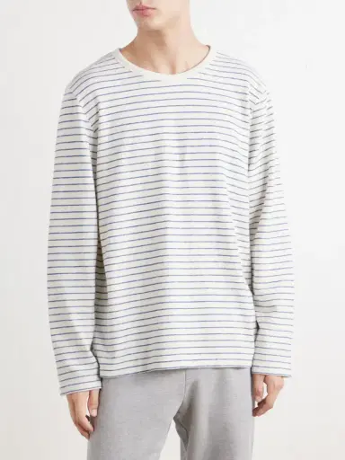 Folk Striped Cotton T-Shirt - Men | Thumbnail 3 Folk Striped Cotton T-Shirt - Men | Thumbnail 3