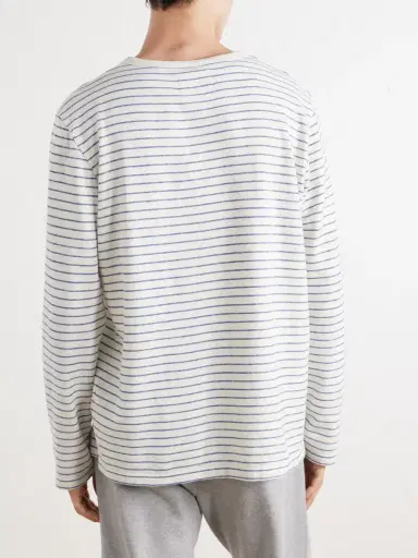 Folk Striped Cotton T-Shirt - Men | Thumbnail 4 Folk Striped Cotton T-Shirt - Men | Thumbnail 4
