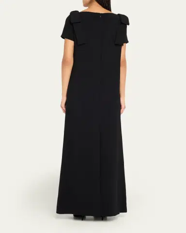 Carolina Herrera Shoulder Bow Crepe Column Gown | Thumbnail 3 Carolina Herrera Shoulder Bow Crepe Column Gown | Thumbnail 3