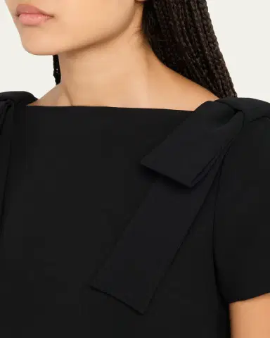 Carolina Herrera Shoulder Bow Crepe Column Gown | Thumbnail 5 Carolina Herrera Shoulder Bow Crepe Column Gown | Thumbnail 5