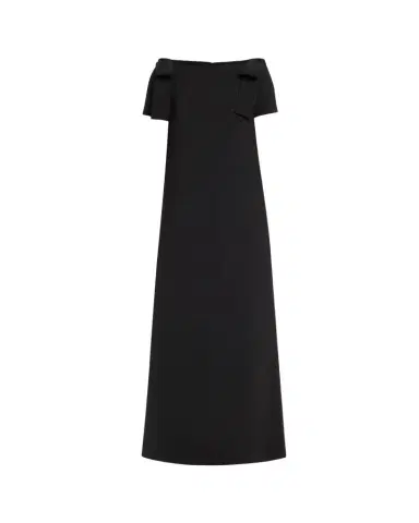 Carolina Herrera Shoulder Bow Crepe Column Gown | Thumbnail 1 Carolina Herrera Shoulder Bow Crepe Column Gown | Thumbnail 1