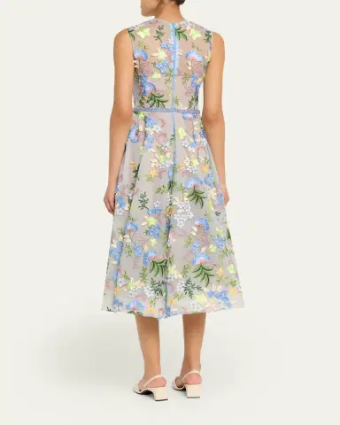 Bronx and Banco Saba Beaded Floral Applique Midi Dress | Thumbnail 3 Bronx and Banco Saba Beaded Floral Applique Midi Dress | Thumbnail 3