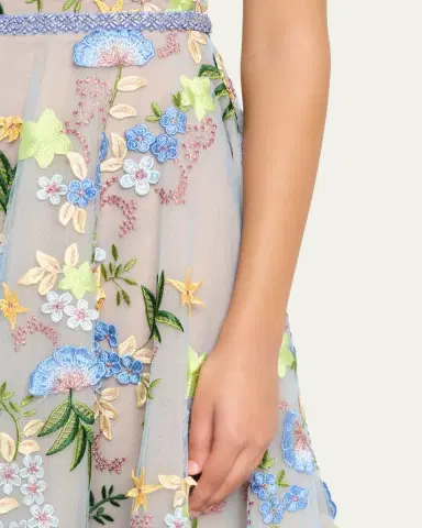 Bronx and Banco Saba Beaded Floral Applique Midi Dress | Thumbnail 5 Bronx and Banco Saba Beaded Floral Applique Midi Dress | Thumbnail 5