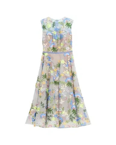 Bronx and Banco Saba Beaded Floral Applique Midi Dress | Thumbnail 1 Bronx and Banco Saba Beaded Floral Applique Midi Dress | Thumbnail 1