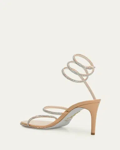 Rene Caovilla 80mm Cleo Embellished Leather Snake-Wrap Sandals | Thumbnail 4 Rene Caovilla 80mm Cleo Embellished Leather Snake-Wrap Sandals | Thumbnail 4