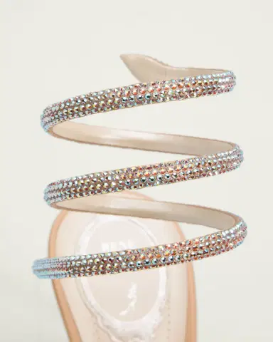 Rene Caovilla 80mm Cleo Embellished Leather Snake-Wrap Sandals | Thumbnail 5 Rene Caovilla 80mm Cleo Embellished Leather Snake-Wrap Sandals | Thumbnail 5