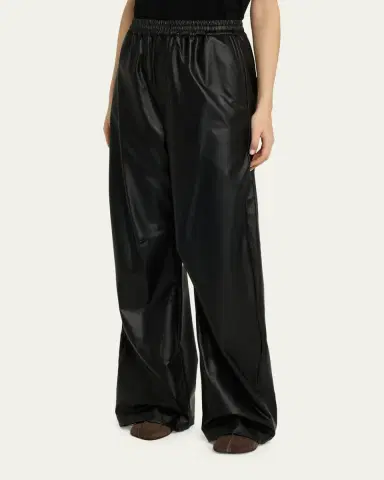 Maison Margiela Faux Leather Wide-Leg Pants | Thumbnail 4 Maison Margiela Faux Leather Wide-Leg Pants | Thumbnail 4