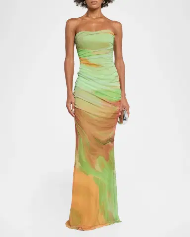 Retrofête Isadore Strapless Ruched Dress | Thumbnail 2 Retrofête Isadore Strapless Ruched Dress | Thumbnail 2