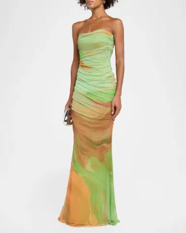 Retrofête Isadore Strapless Ruched Dress | Thumbnail 4 Retrofête Isadore Strapless Ruched Dress | Thumbnail 4
