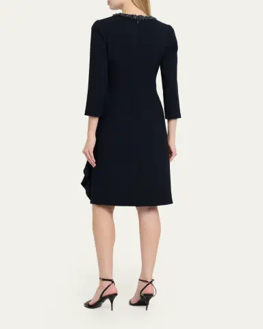 Rickie Freeman for Teri Jon Beaded Draped Crepe Dress | Thumbnail 3 Rickie Freeman for Teri Jon Beaded Draped Crepe Dress | Thumbnail 3