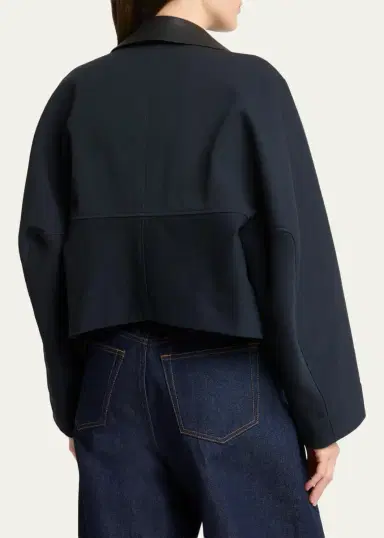 Givenchy Leather-Collar A-Line Cocoon Coat | Thumbnail 3 Givenchy Leather-Collar A-Line Cocoon Coat | Thumbnail 3