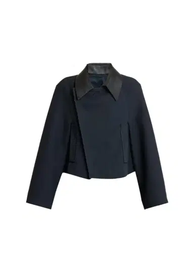Givenchy Leather-Collar A-Line Cocoon Coat | Thumbnail 1 Givenchy Leather-Collar A-Line Cocoon Coat | Thumbnail 1