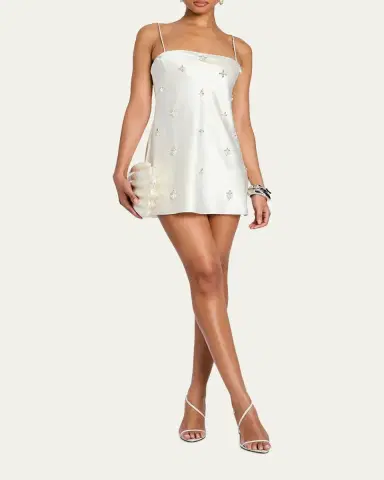 Retrofête Dotty Embellished Satin Mini Dress | Thumbnail 2 Retrofête Dotty Embellished Satin Mini Dress | Thumbnail 2