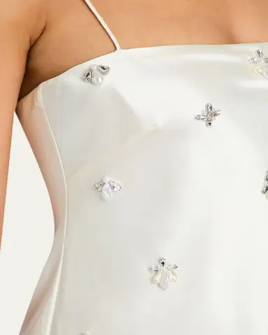 Retrofête Dotty Embellished Satin Mini Dress | Thumbnail 5 Retrofête Dotty Embellished Satin Mini Dress | Thumbnail 5