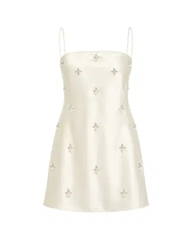 Retrofête Dotty Embellished Satin Mini Dress | Thumbnail 1 Retrofête Dotty Embellished Satin Mini Dress | Thumbnail 1