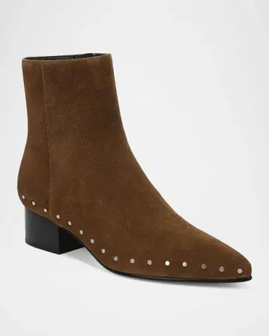 Vince 40mm August Studded Suede Ankle Boots | Thumbnail 2 Vince 40mm August Studded Suede Ankle Boots | Thumbnail 2