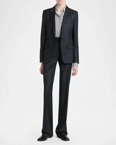 TOM FORD Wool-Mohair Pinstripe Blazer | Thumbnail 2 TOM FORD Wool-Mohair Pinstripe Blazer | Thumbnail 2