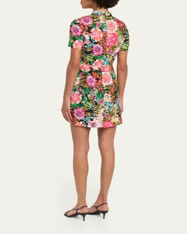Saloni Draped Floral Mini Dress | Thumbnail 3 Saloni Draped Floral Mini Dress | Thumbnail 3