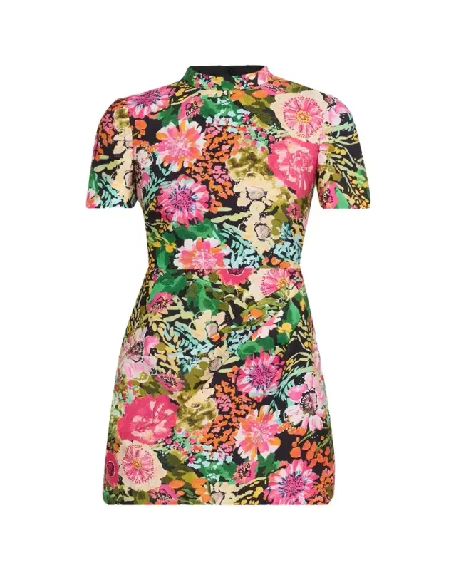 Draped Floral Mini Dress Draped Floral Mini Dress